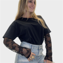 maglia con manica in pizzo lady